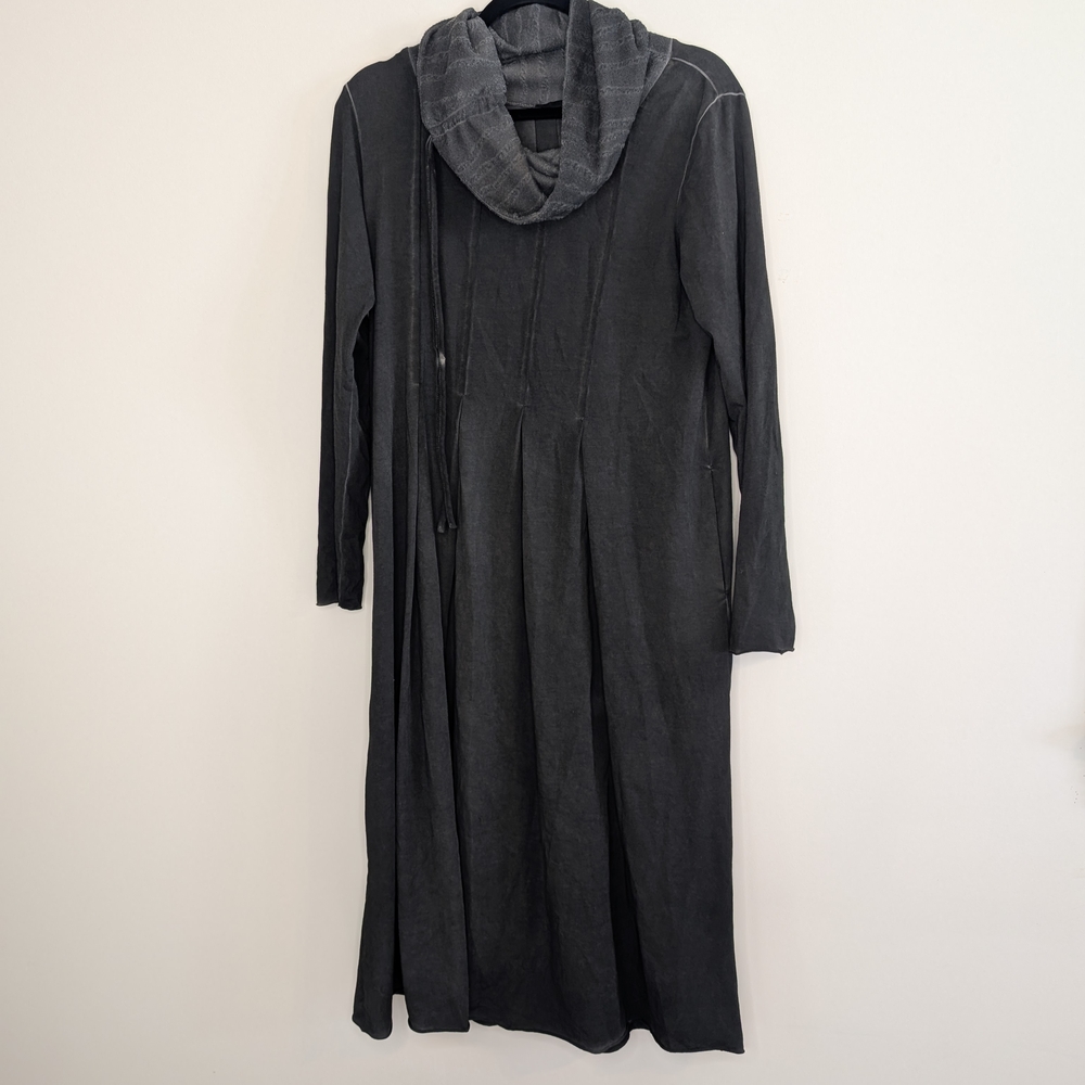 Luukaa Gray Cowl Neck Long Sleeve Sweater Dress